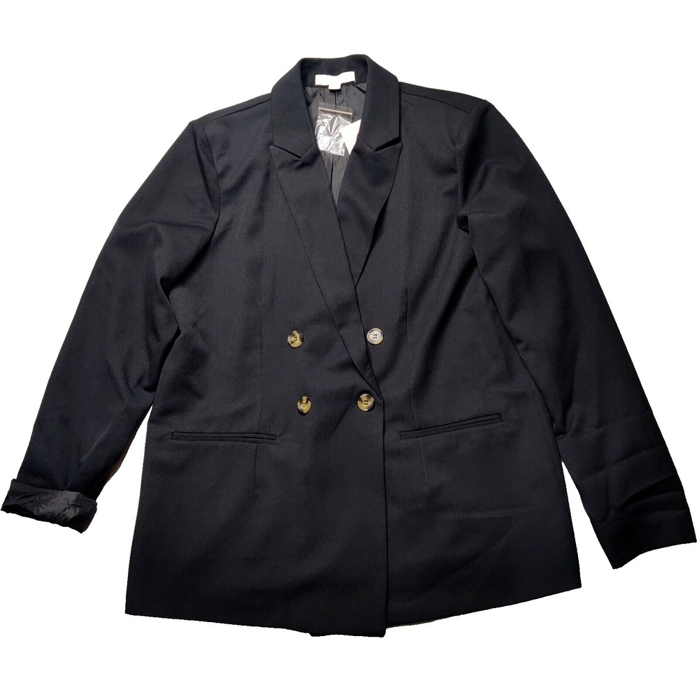 AND NOW THIS Women Small Black Long Sleeve Blazer Jacket NEW